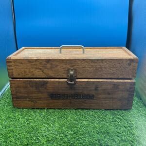 Vintage Porter-Cable Wood Tool Box Case - Industrial Decor - 17.5” Long
